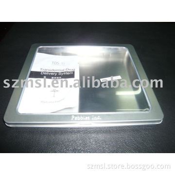 tin box with PVC window